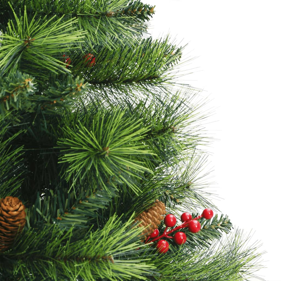 Kunstkerstboom Met Scharnieren Dennenappels En Bessen Wit 1