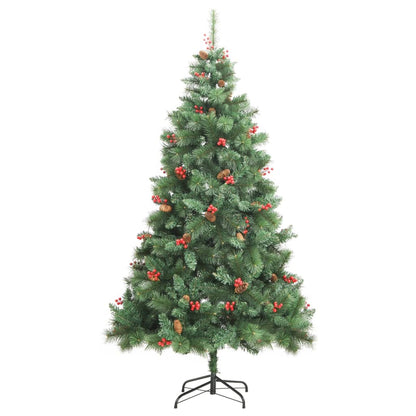 Kunstkerstboom Met Scharnieren Dennenappels En Bessen Wit 1