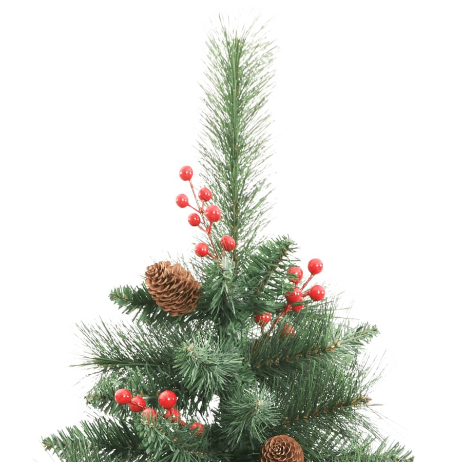 Kunstkerstboom Met Scharnieren Dennenappels En Bessen Wit 1