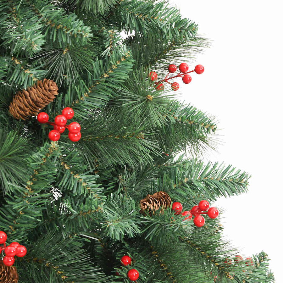 Kunstkerstboom Met Scharnieren Dennenappels En Bessen Wit 1