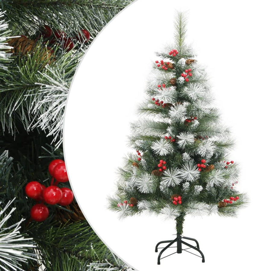 Kunstkerstboom Met Scharnieren Dennenappels En Bessen Wit 1