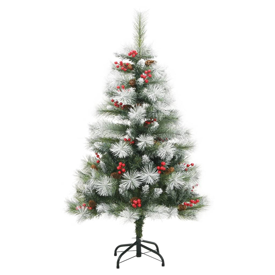 Kunstkerstboom Met Scharnieren Dennenappels En Bessen Wit 1