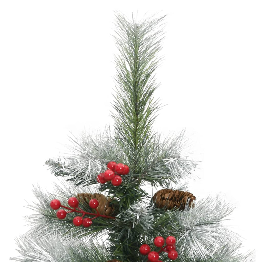 Kunstkerstboom Met Scharnieren Dennenappels En Bessen Wit 1