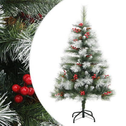 Kunstkerstboom Met Scharnieren Dennenappels En Bessen Wit 1