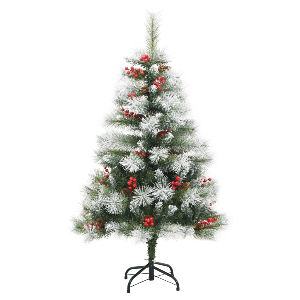 Kunstkerstboom Met Scharnieren Dennenappels En Bessen Wit 1