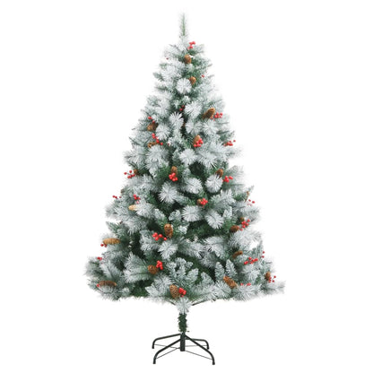 Kunstkerstboom met scharnieren dennenappels en bessen 180 cm