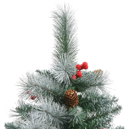 Kunstkerstboom met scharnieren dennenappels en bessen 180 cm