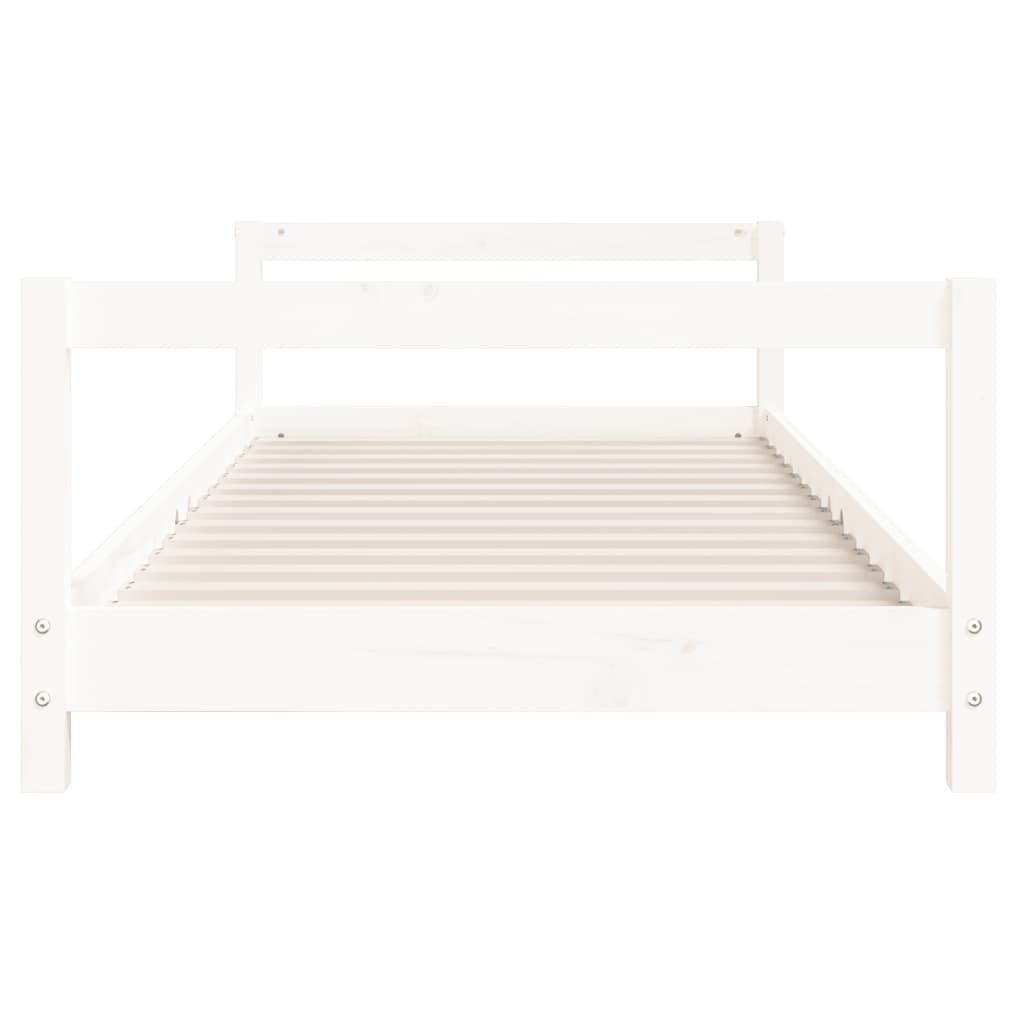 Kinderbedframe 90x200 cm massief grenenhout wit