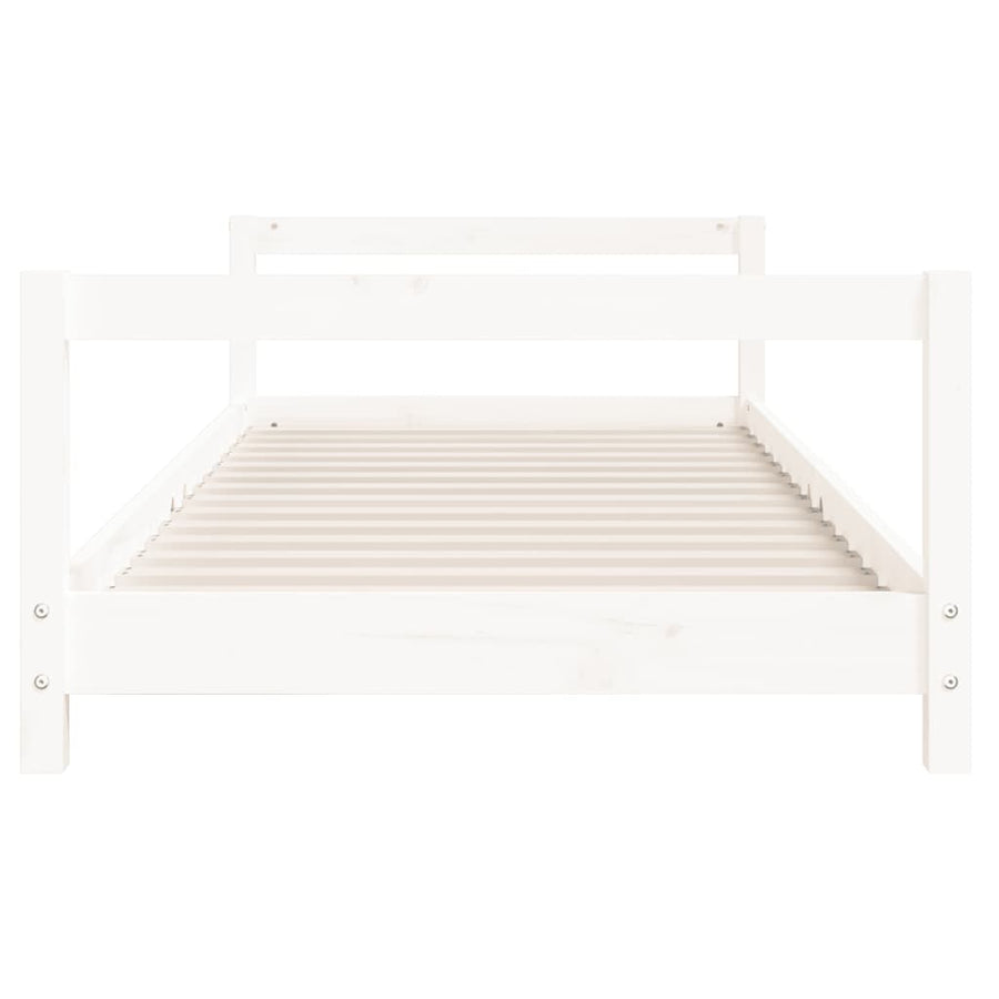 Kinderbedframe 90x200 cm massief grenenhout wit