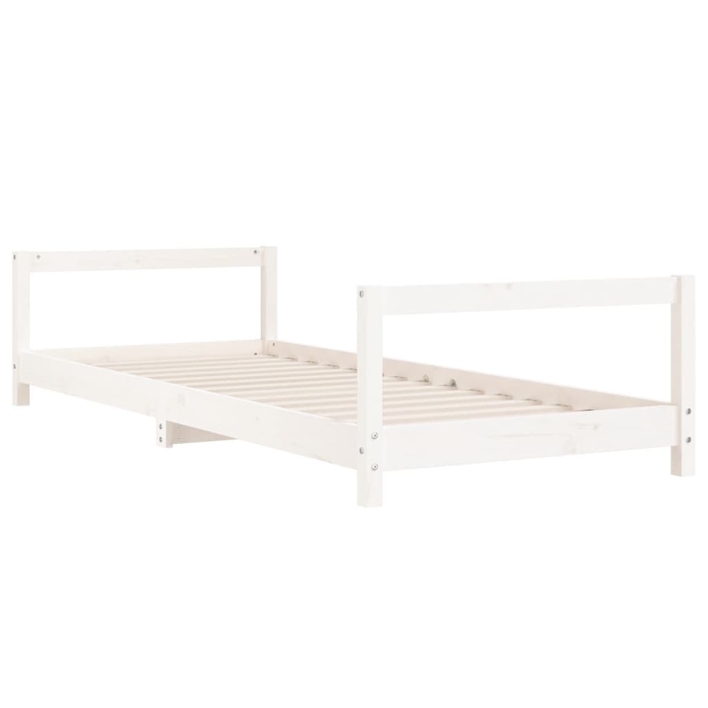 Kinderbedframe 90x200 cm massief grenenhout wit