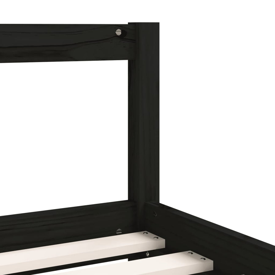 Kinderbedframe 90X200 Cm Massief Grenenhout Zwart