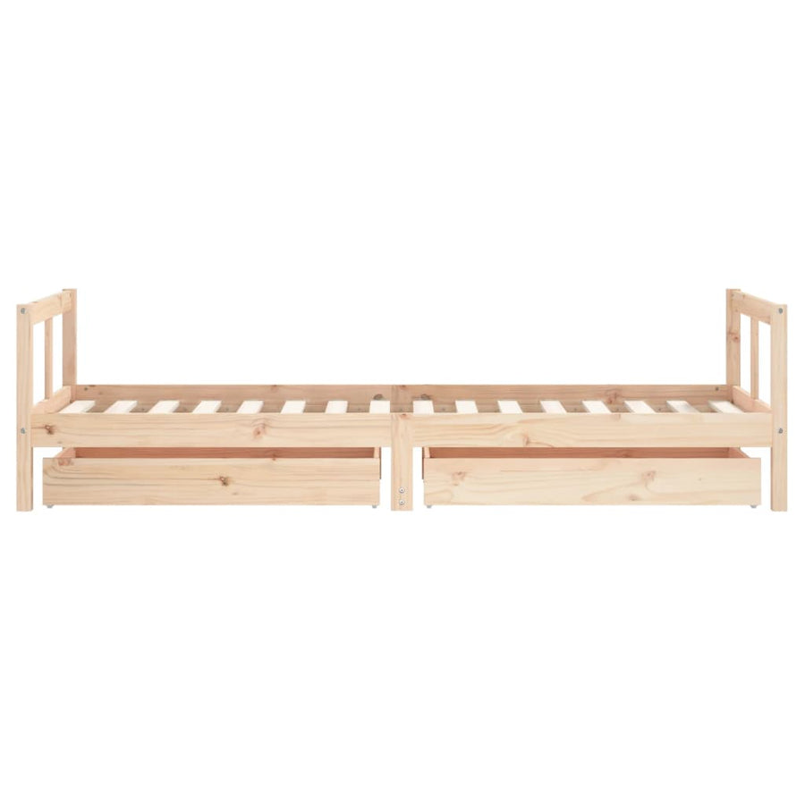 Kinderbedframe Met Lades 80X200 Cm Massief Grenenhout