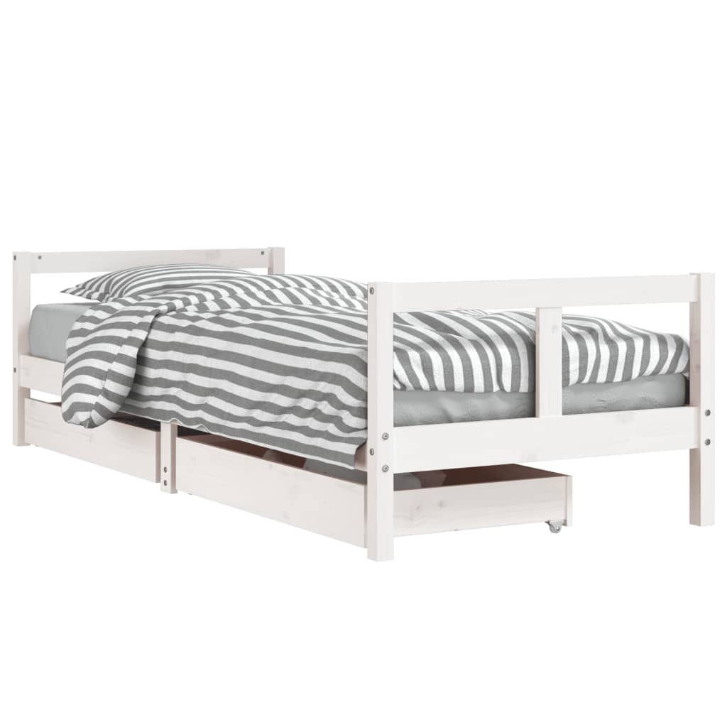 Kinderbedframe Met Lades 80X200 Cm Massief Grenenhout