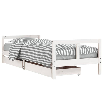 Kinderbedframe Met Lades 80X200 Cm Massief Grenenhout