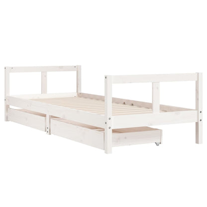 Kinderbedframe Met Lades 80X200 Cm Massief Grenenhout