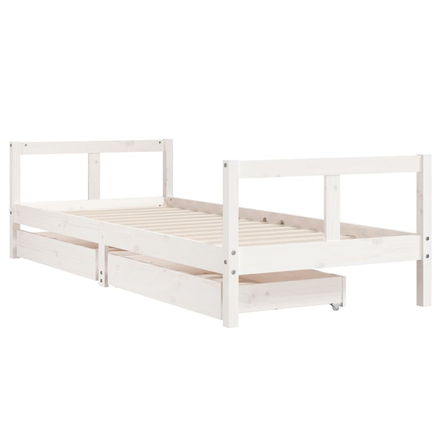 Kinderbedframe Met Lades 80X200 Cm Massief Grenenhout