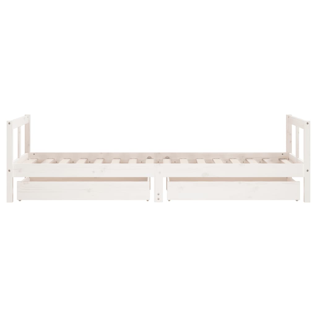 Kinderbedframe Met Lades 80X200 Cm Massief Grenenhout