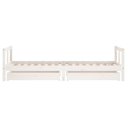 Kinderbedframe Met Lades 80X200 Cm Massief Grenenhout