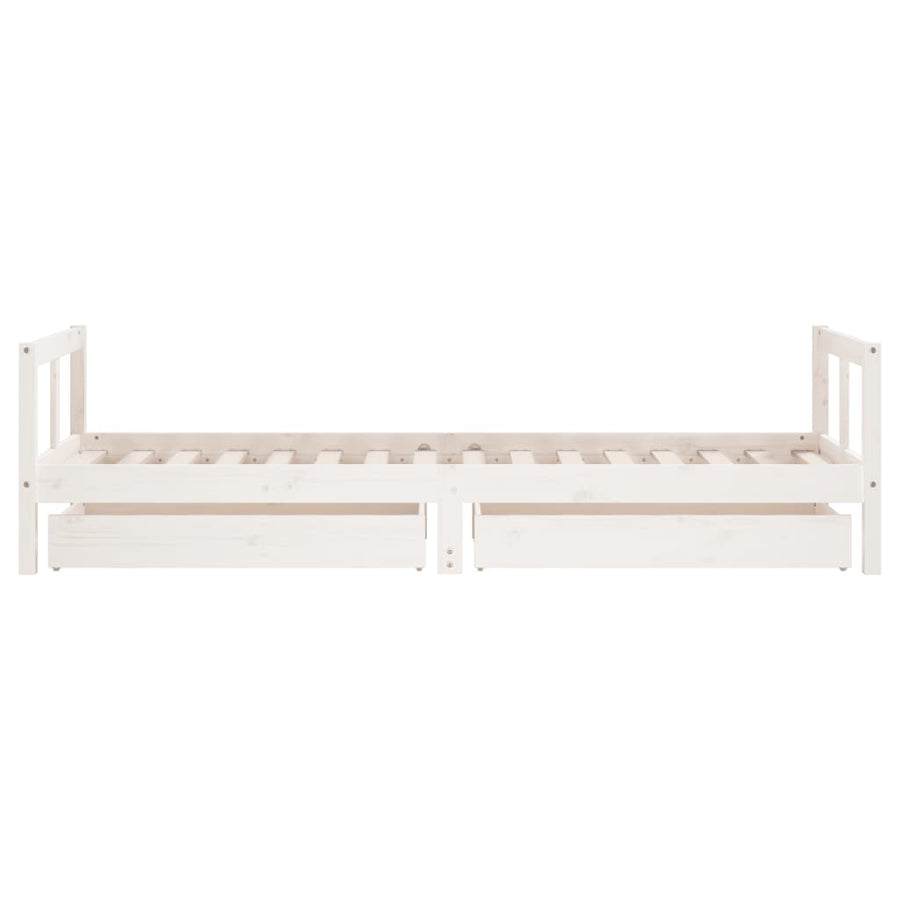 Kinderbedframe Met Lades 80X200 Cm Massief Grenenhout
