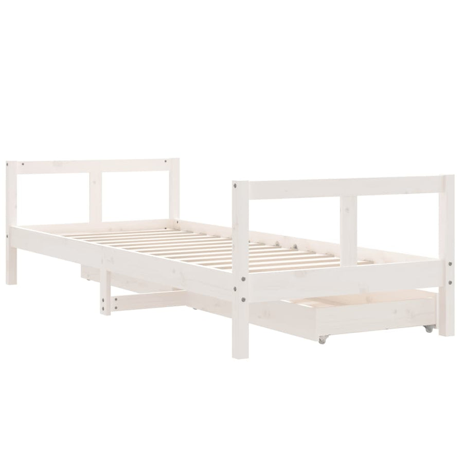 Kinderbedframe Met Lades 80X200 Cm Massief Grenenhout