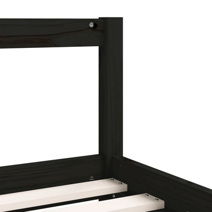 Kinderbedframe 80X200 Cm Massief Grenenhout Zwart