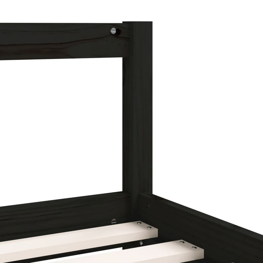 Kinderbedframe 80X200 Cm Massief Grenenhout Zwart
