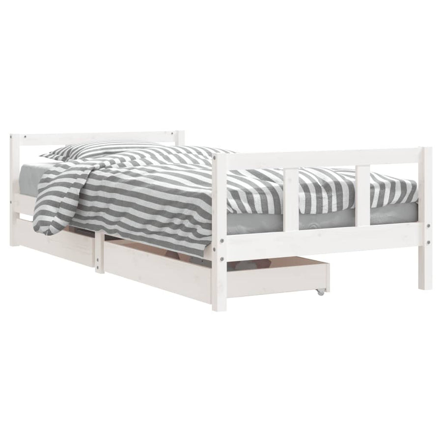 Kinderbedframe 90X200 Cm Massief Grenenhout Wit