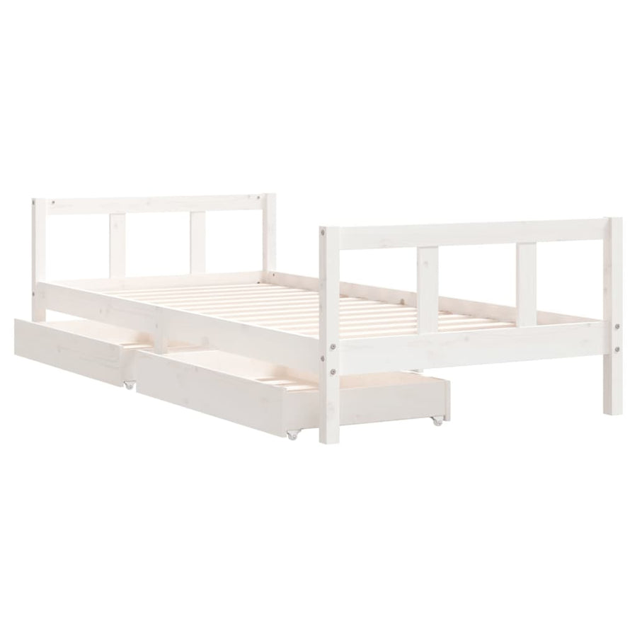 Kinderbedframe 90X200 Cm Massief Grenenhout Wit