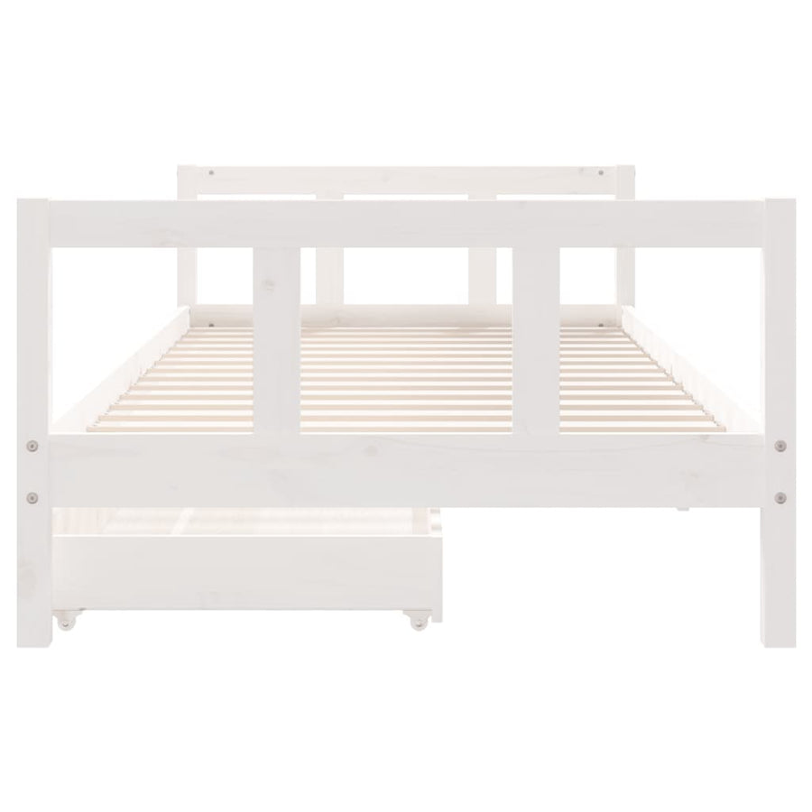 Kinderbedframe 90X200 Cm Massief Grenenhout Wit