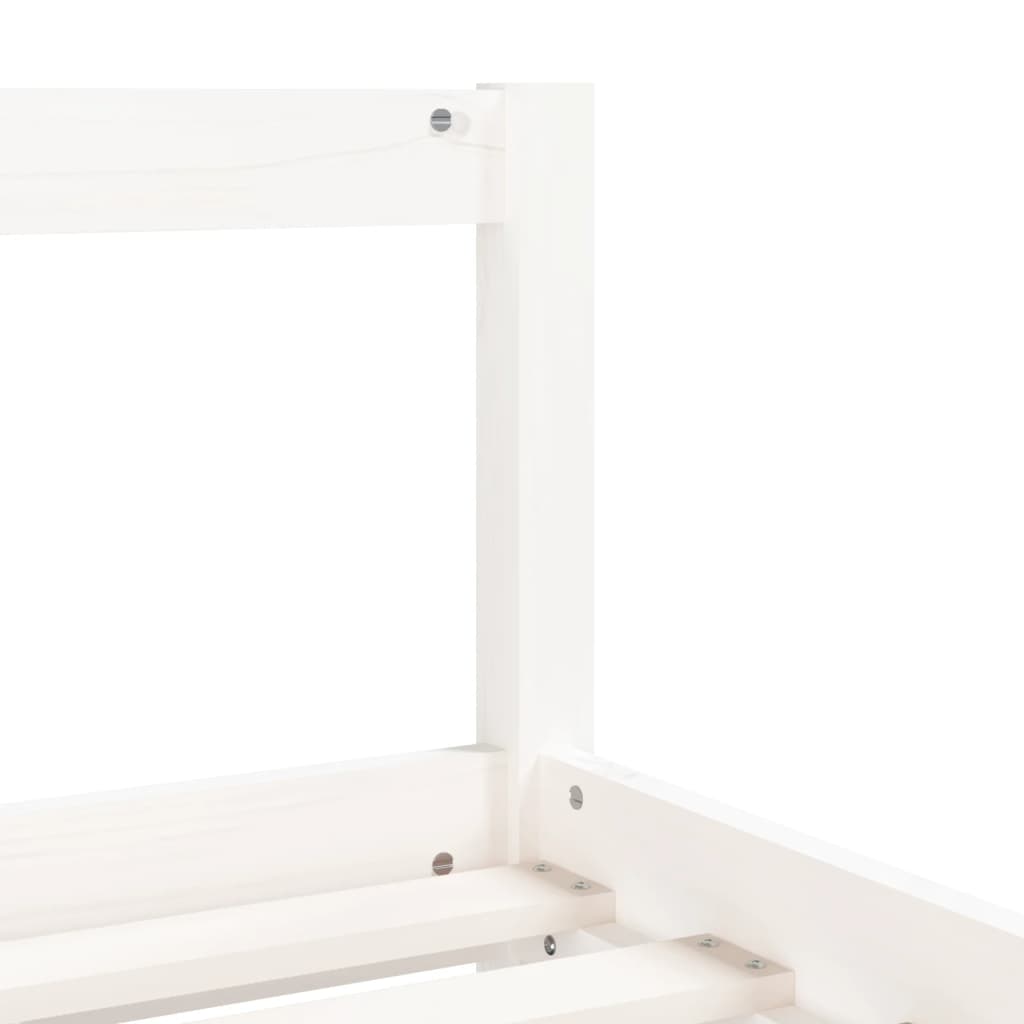 Kinderbedframe 90X200 Cm Massief Grenenhout Wit