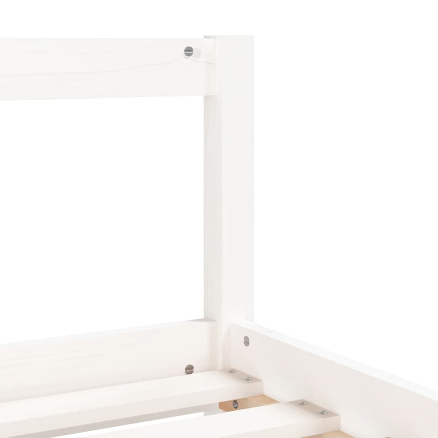 Kinderbedframe Met Lades 90X190 Cm Massief Grenenhout Wit