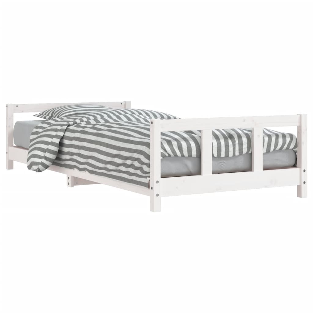 Kinderbedframe 90X200 Cm Massief Grenenhout Wit