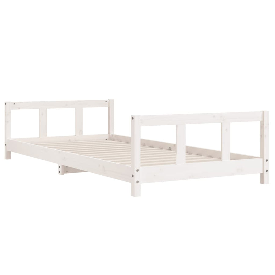 Kinderbedframe 90X200 Cm Massief Grenenhout Wit