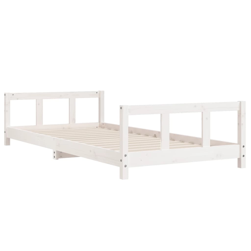 Kinderbedframe 90X200 Cm Massief Grenenhout Wit