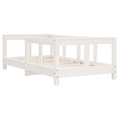 Kinderbedframe 70X140 Cm Massief Grenenhout Wit