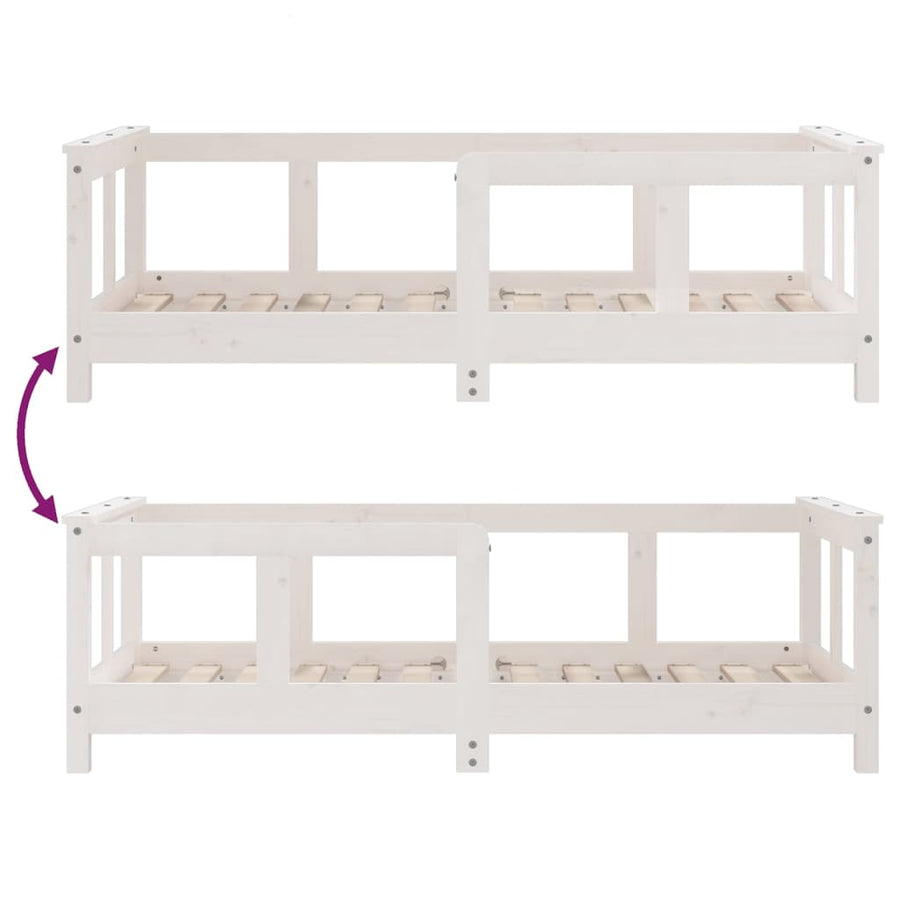 Kinderbedframe 70X140 Cm Massief Grenenhout Wit