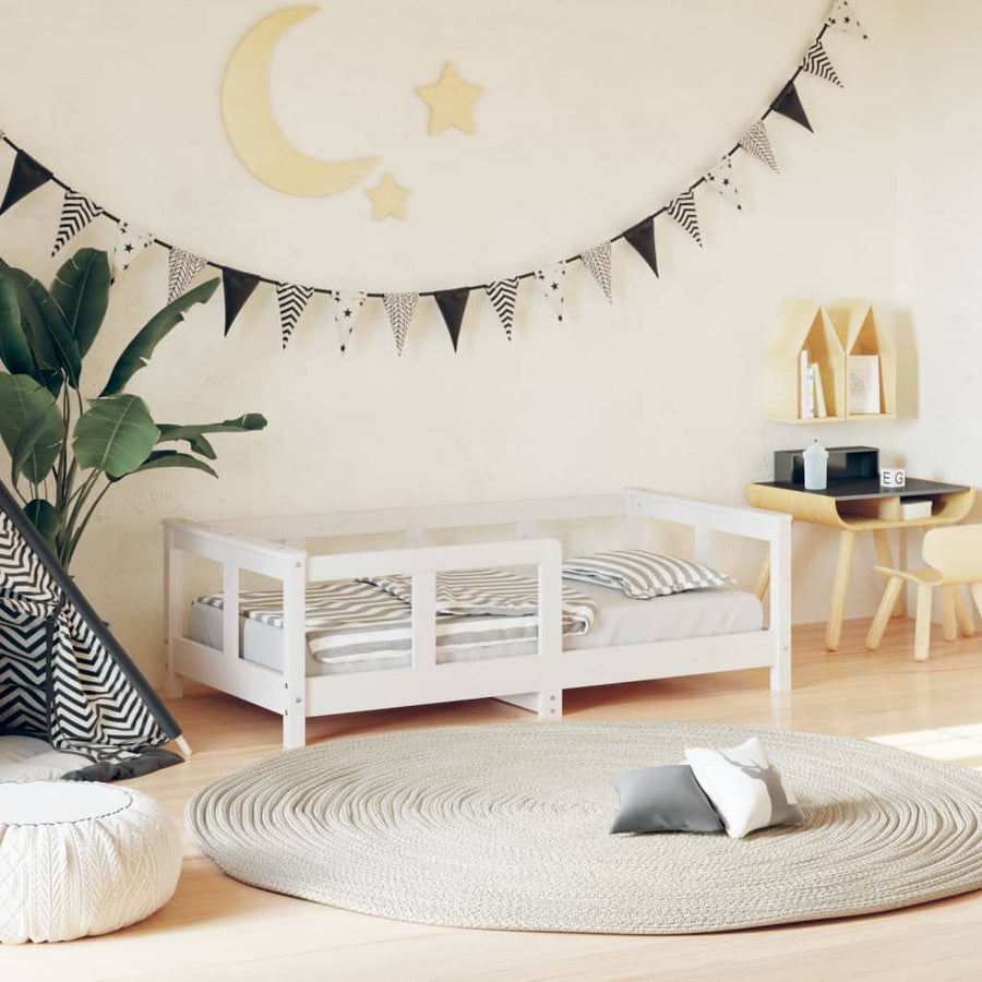 Kinderbedframe 70X140 Cm Massief Grenenhout Wit
