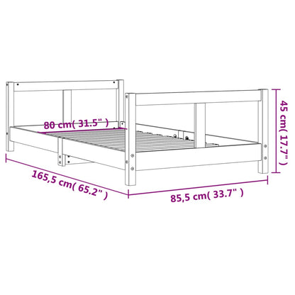 Kinderbedframe 80X160 Cm Massief Grenenhout Wit