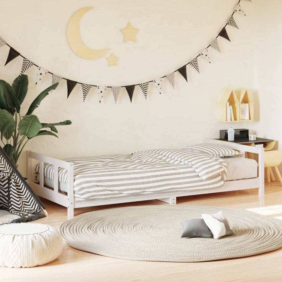 Kinderbedframe 90X190 Cm Massief Grenenhout Wit