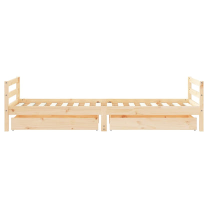 Kinderbedframe Met Lades 80X200 Cm Massief Grenenhout
