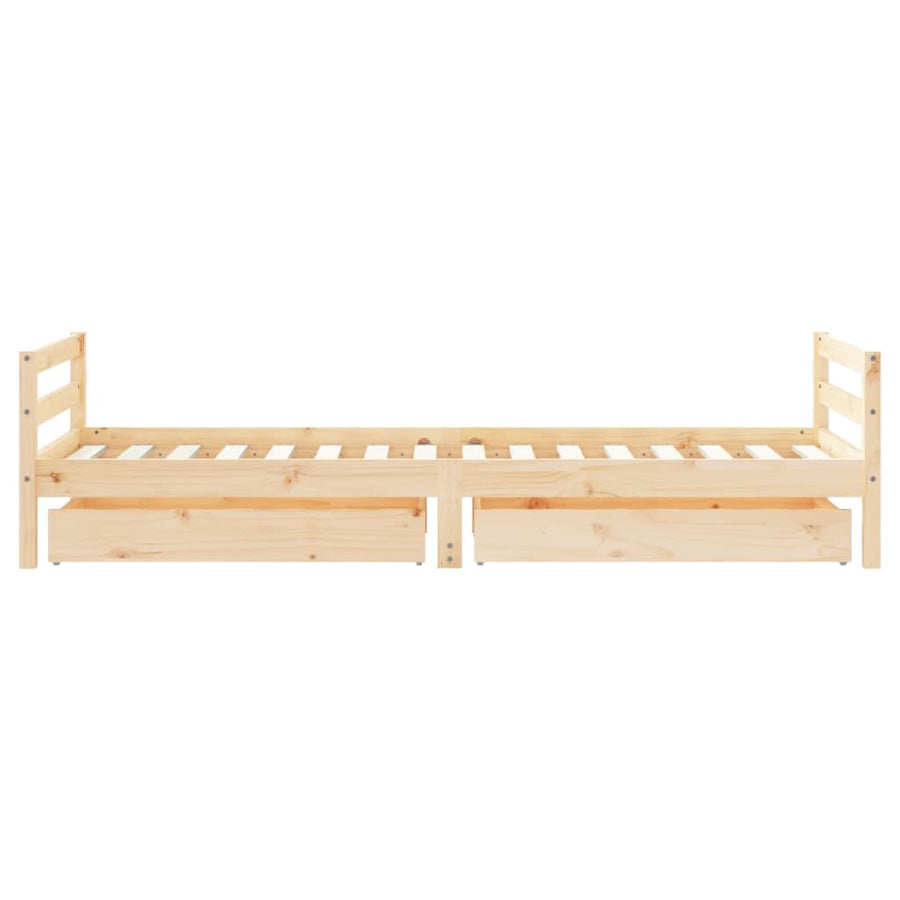 Kinderbedframe Met Lades 80X200 Cm Massief Grenenhout