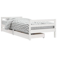 Kinderbedframe Met Lades 80X200 Cm Massief Grenenhout Wit