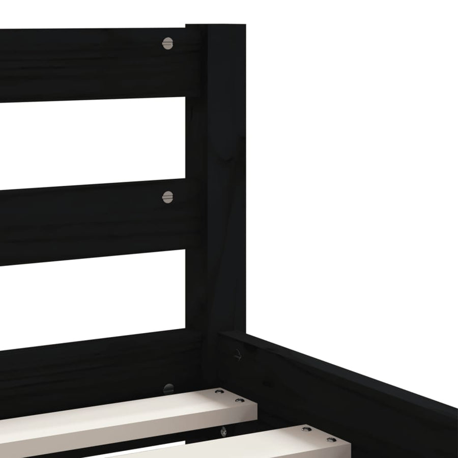 Kinderbedframe Met Lades 80X200 Cm Massief Grenenhout Zwart