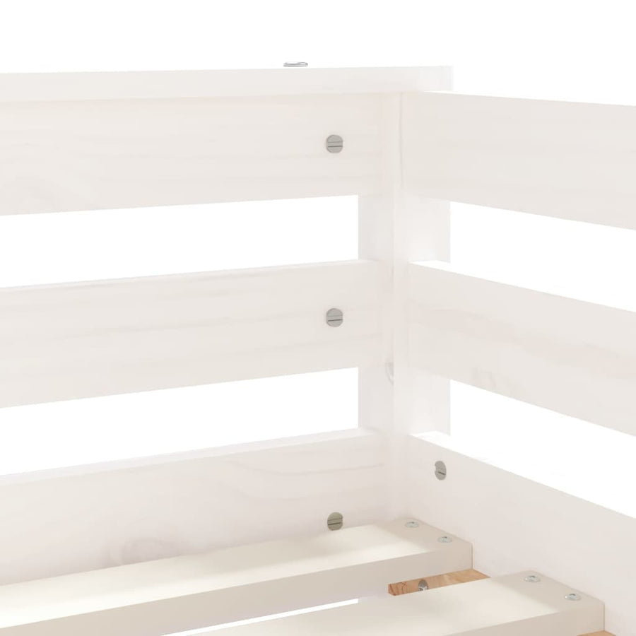 Kinderbedframe Met Lades 70X140 Cm Massief Grenenhout Wit