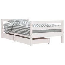 Kinderbedframe Met Lades 80X160 Cm Massief Grenenhout Wit