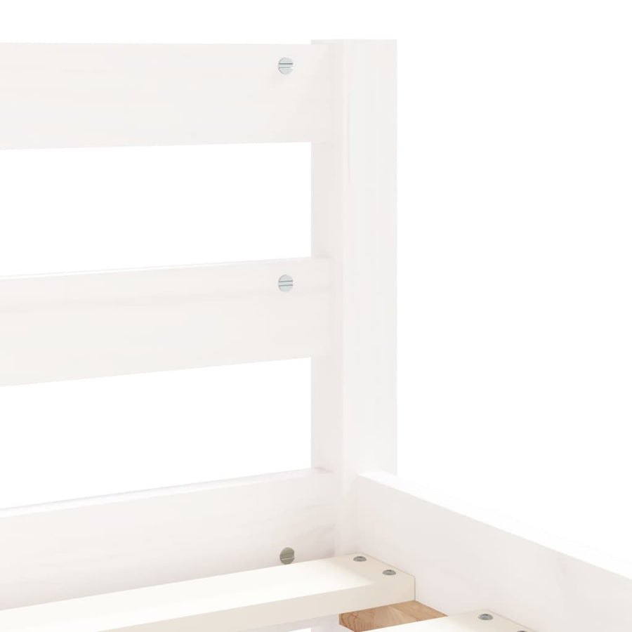 Kinderbedframe Met Lades 80X160 Cm Massief Grenenhout Wit
