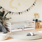 Kinderbedframe 80x160 cm massief grenenhout wit met lades