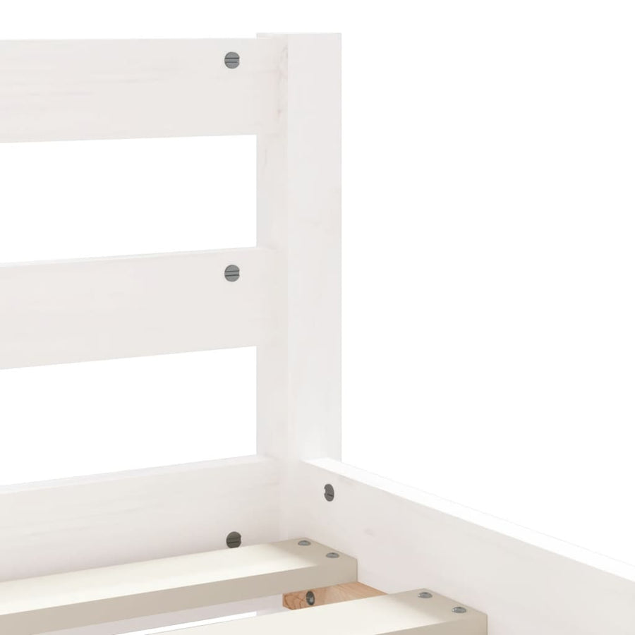 Kinderbedframe Met Lades 90X190 Cm Massief Grenenhout Wit