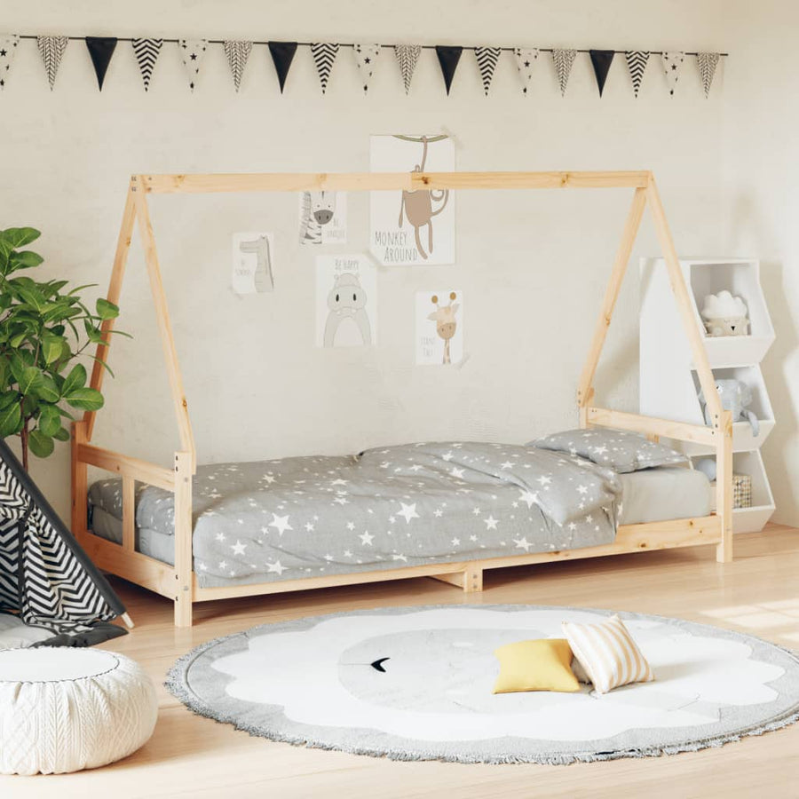Kinderbedframe 80X200 Cm Massief Grenenhout
