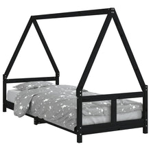 Kinderbedframe 80X200 Cm Massief Grenenhout Zwart
